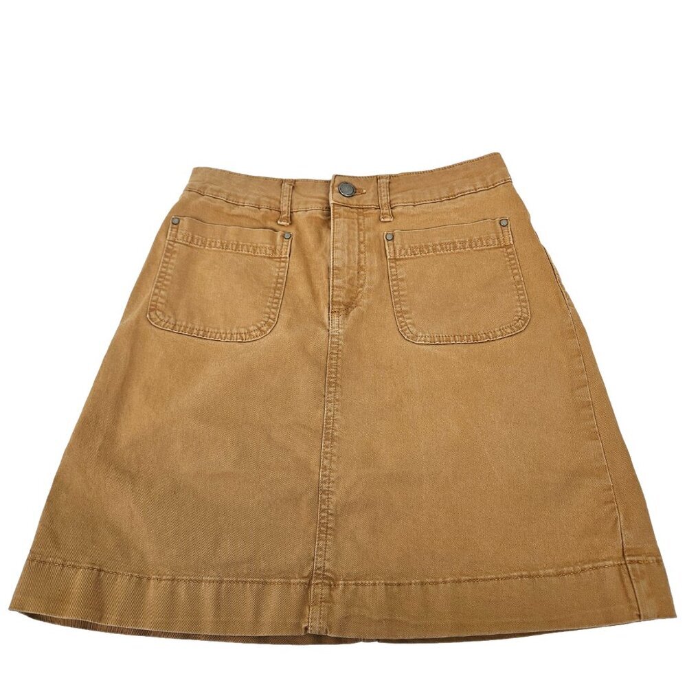 Boden Patch Pocket Chino Skirt Teak Wood Brown US 2R - Picture 5 of 9